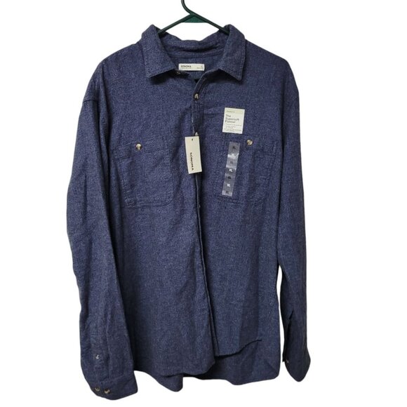 Sonoma Supersoft Flannel Blue Mens Collared XL Standard Fit Snap Down Tags - Picture 9 of 9